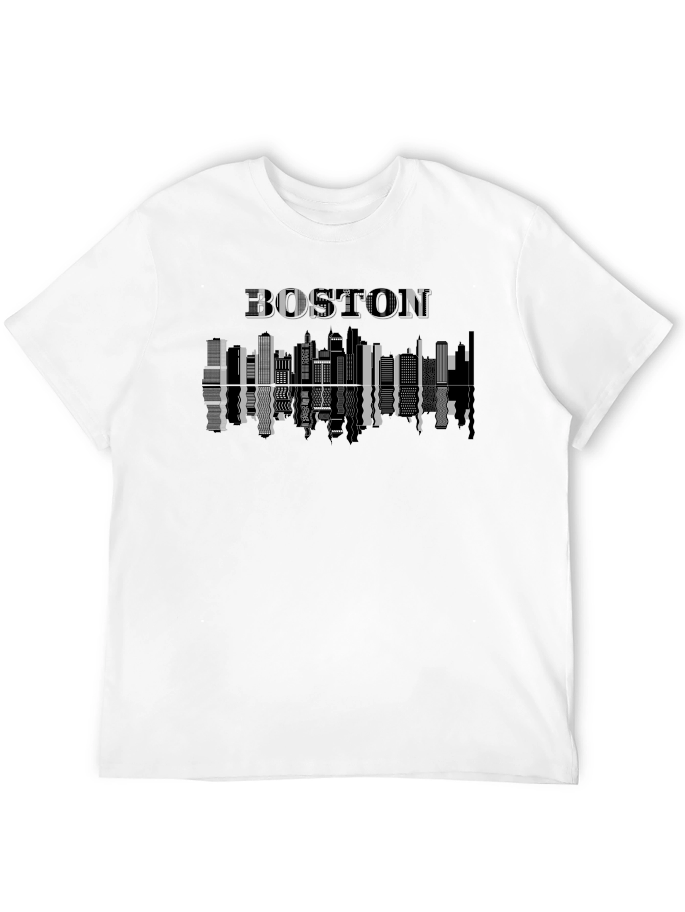 Boston Skyline Graphic Print T-Shirt