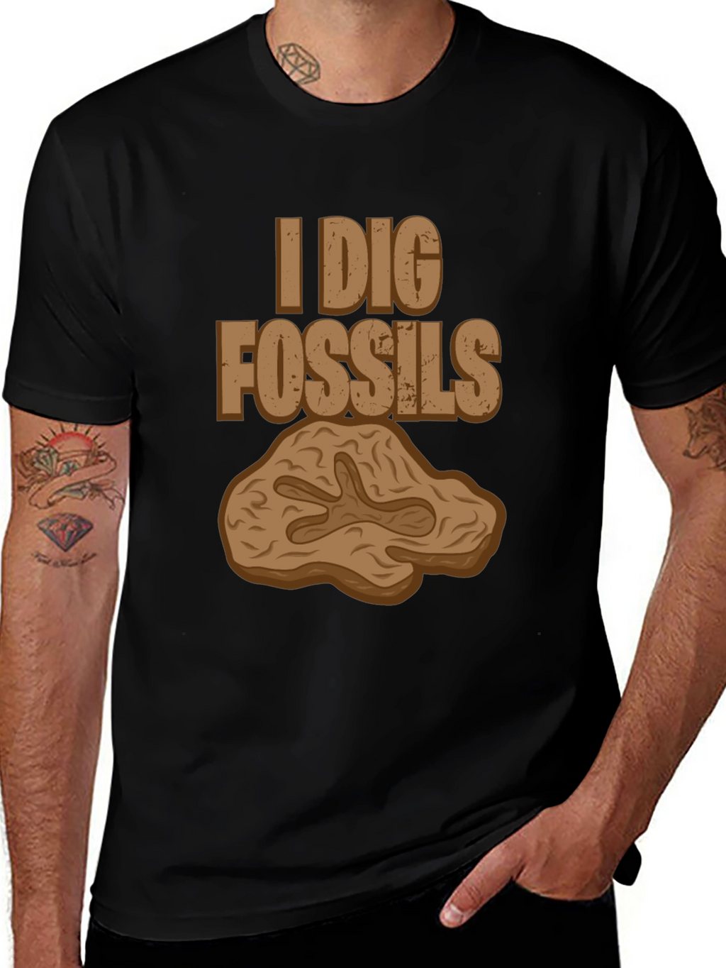 I Dig Fossils Graphic T-Shirt - Paleontology Tee