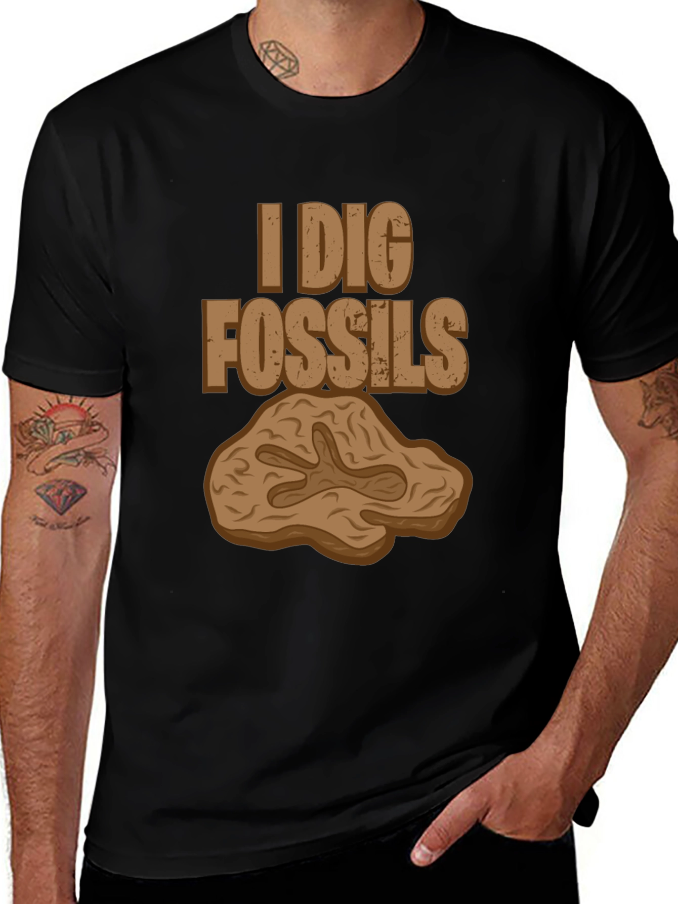 I Dig Fossils Graphic T-Shirt - Paleontology Tee
