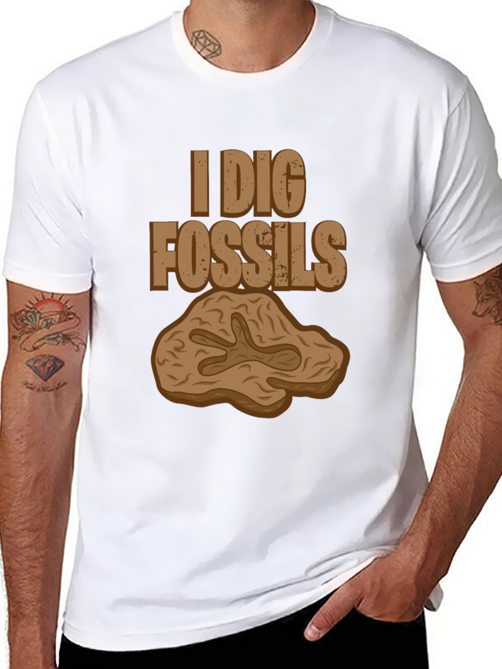 I Dig Fossils Graphic T-Shirt - Paleontology Tee