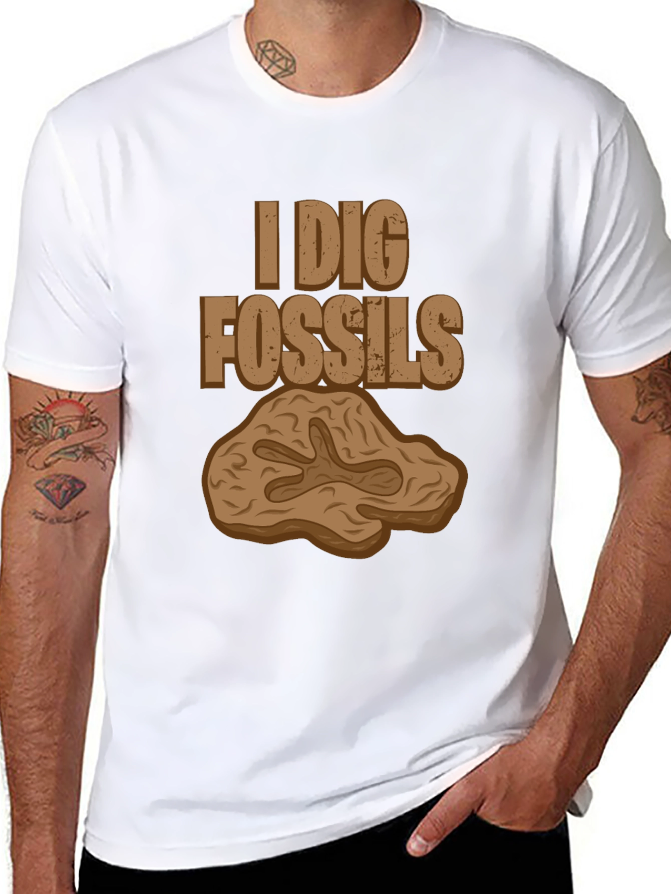 I Dig Fossils Graphic T-Shirt - Paleontology Tee