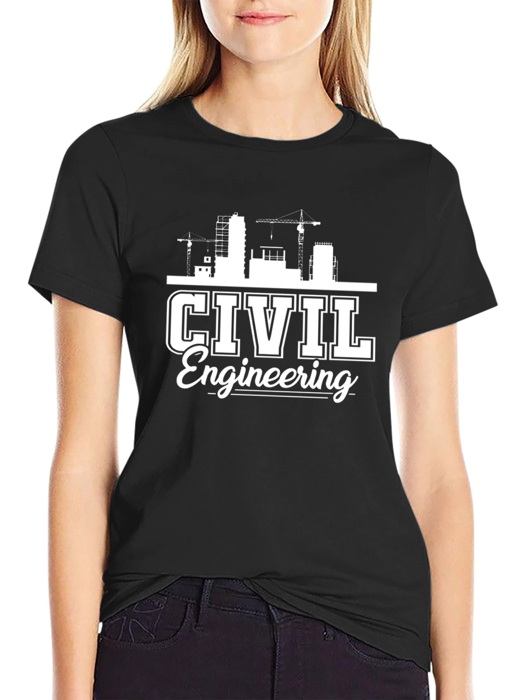 Civil Engineering Graphic Tee - Black Cotton