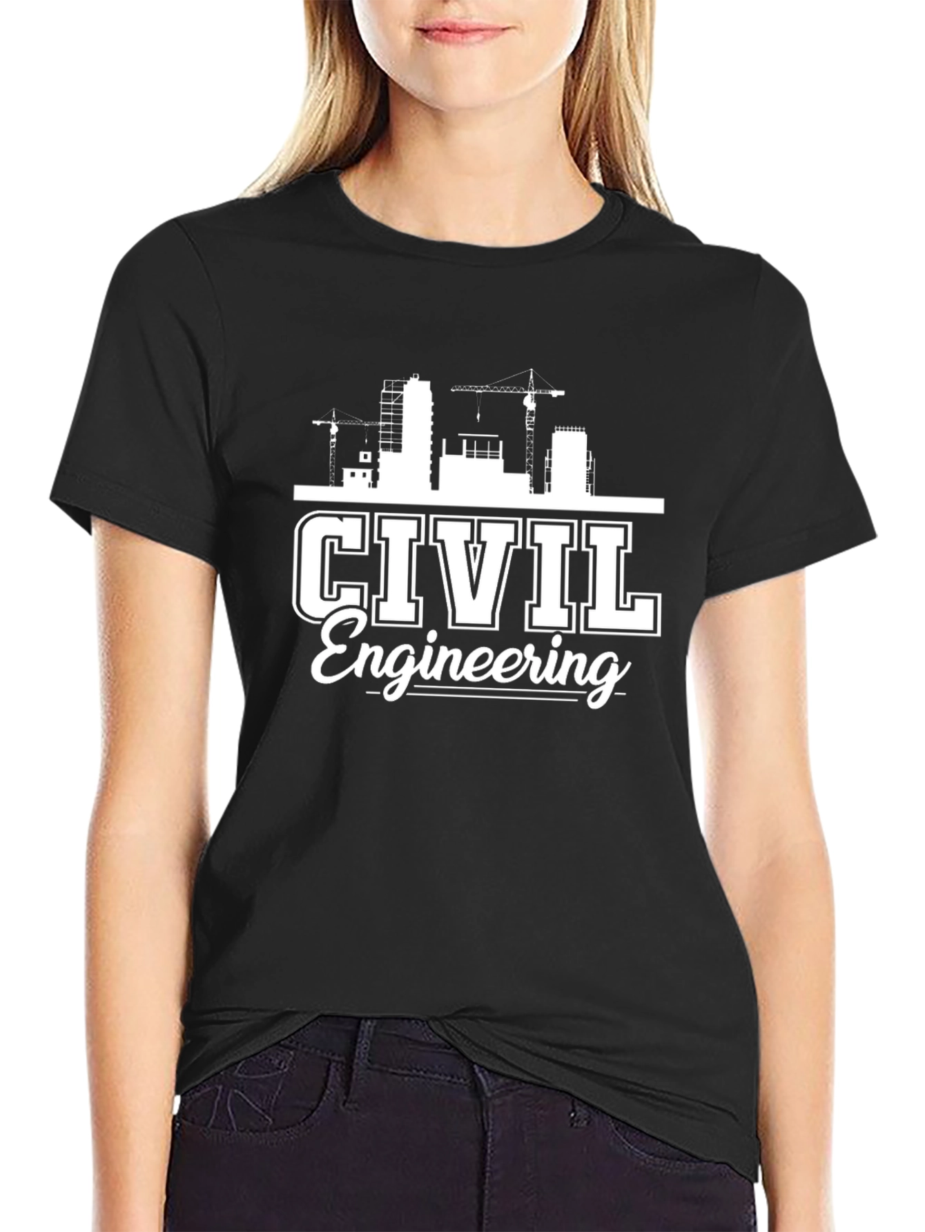 Civil Engineering Graphic Tee - Black Cotton