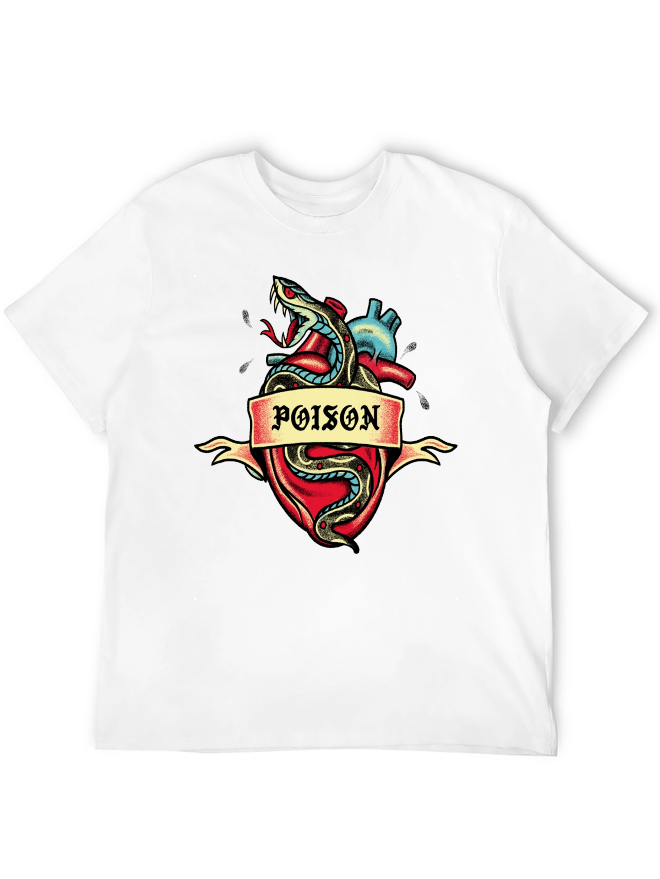 Poison Heart Snake Graphic Tee - Dark Style