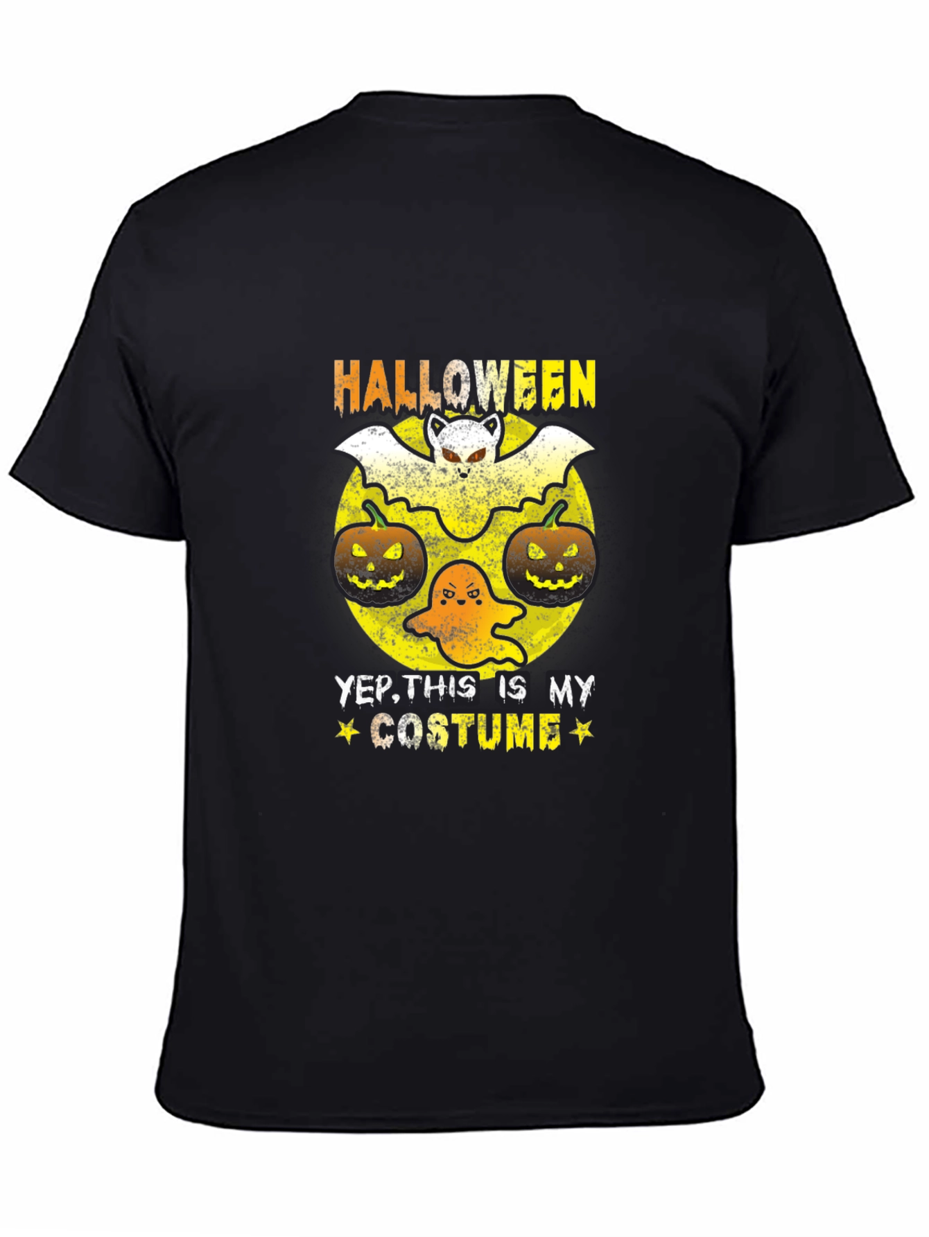 Halloween Costume T-Shirt: Bat Ghost and Pumpkins