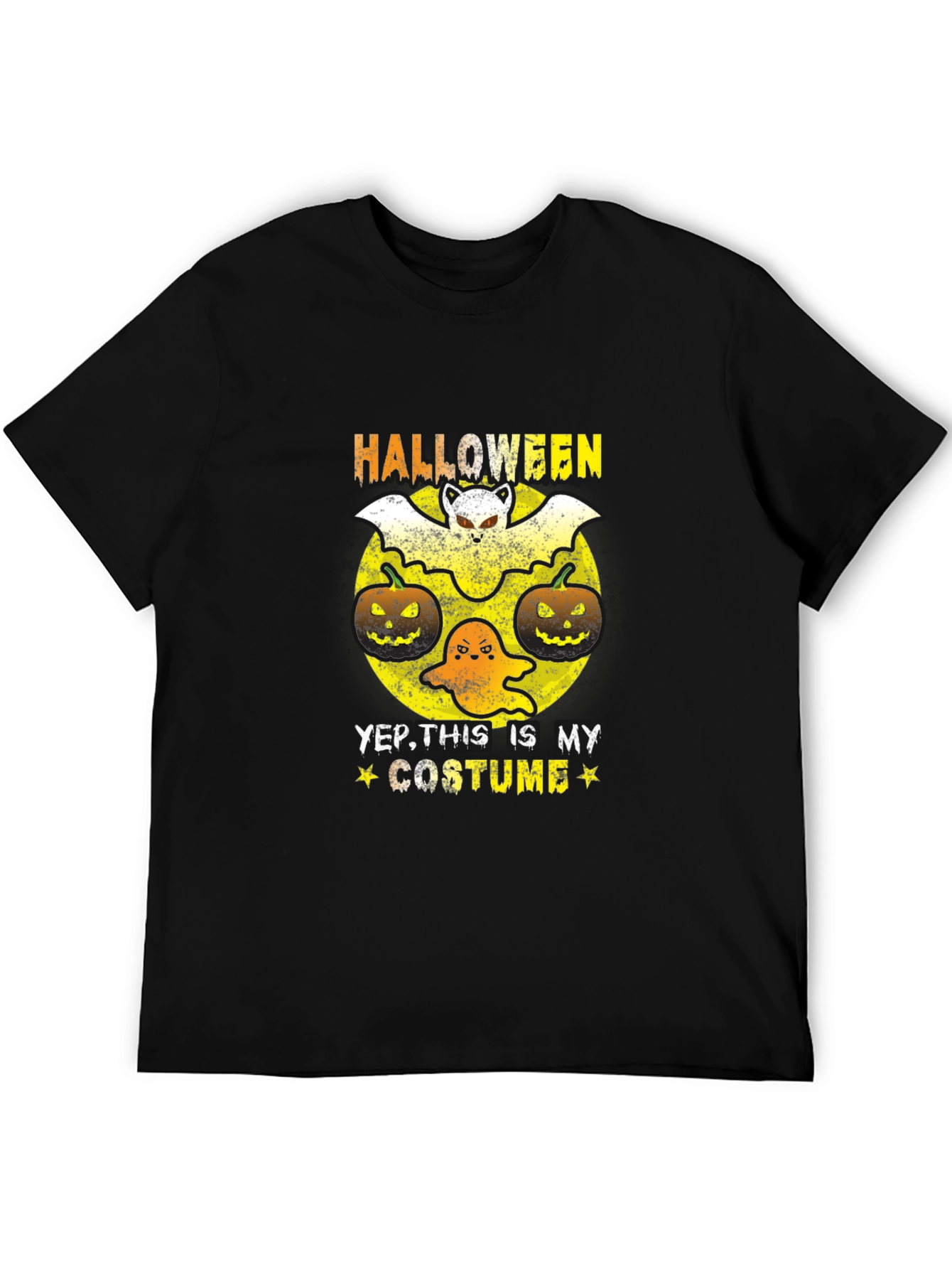 Halloween Costume T-Shirt: Bat Ghost and Pumpkins