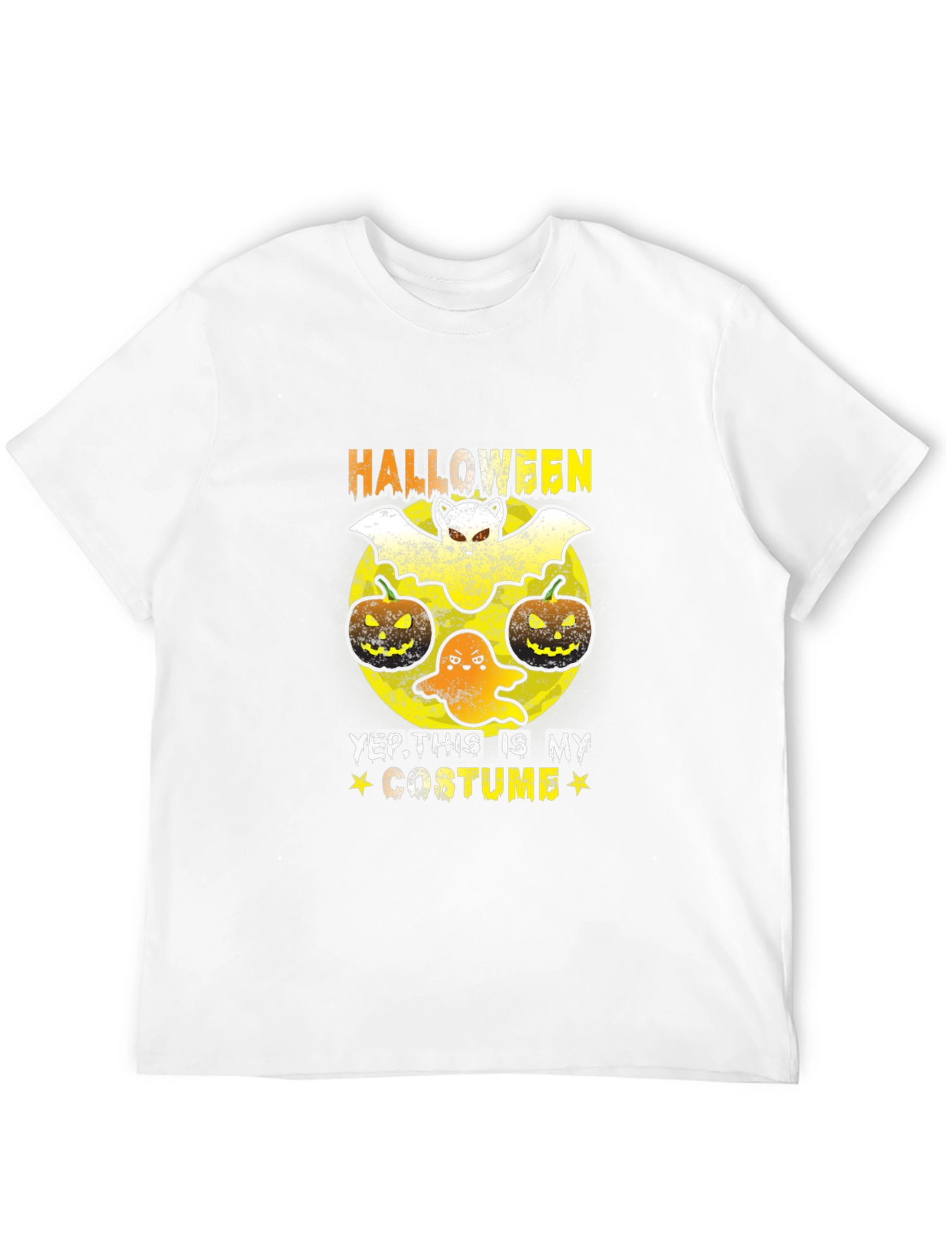 Halloween Costume T-Shirt: Bat Ghost and Pumpkins