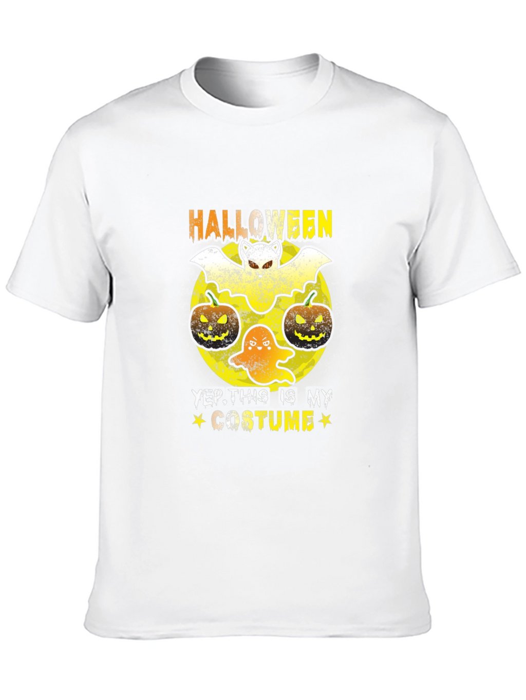 Halloween Costume T-Shirt: Bat Ghost and Pumpkins