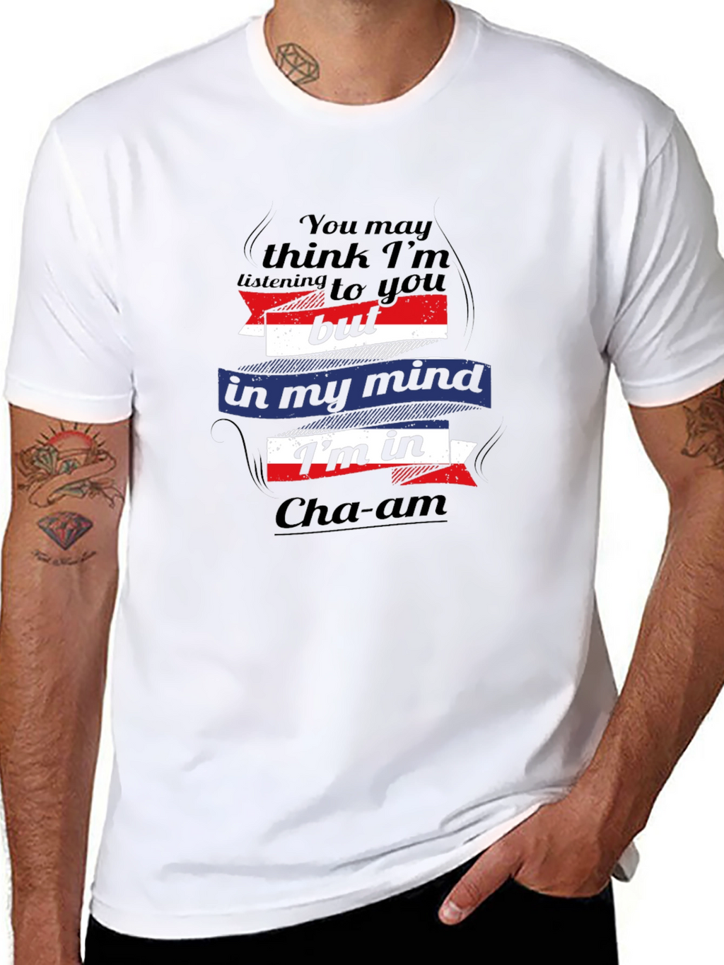 Cha-am Mind T-Shirt: Black Cotton Graphic Tee