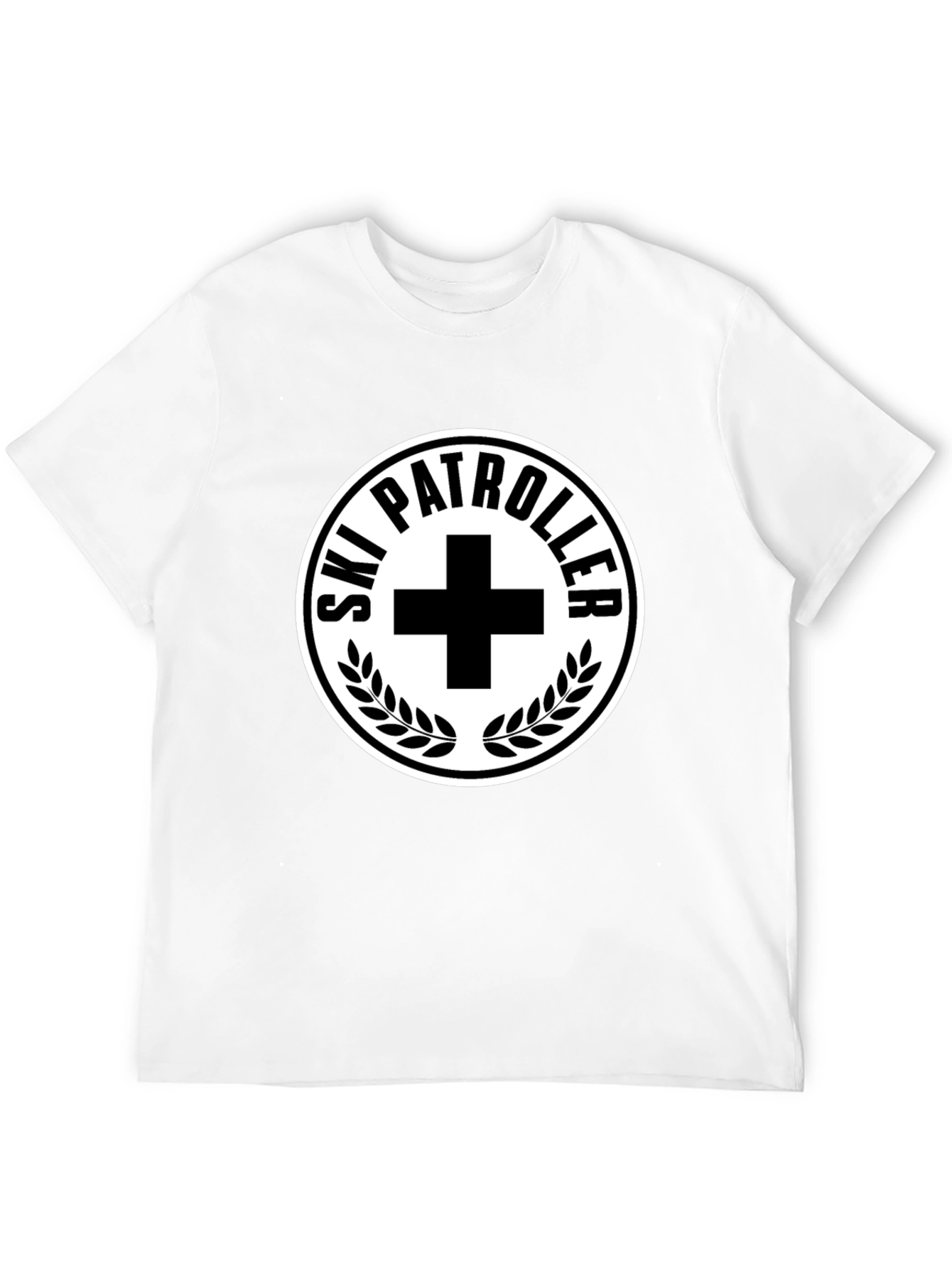 Ski Patrol T-Shirt - Black with White Emblem