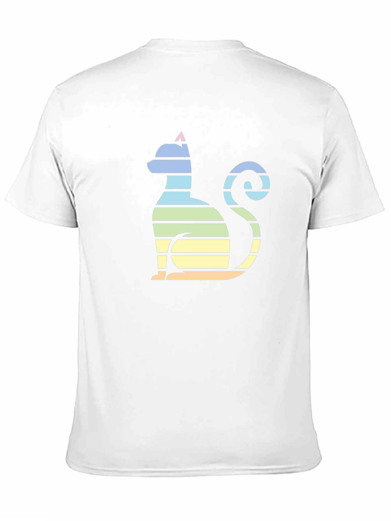 Striped Cat Graphic Tee - Mens Black T-Shirt