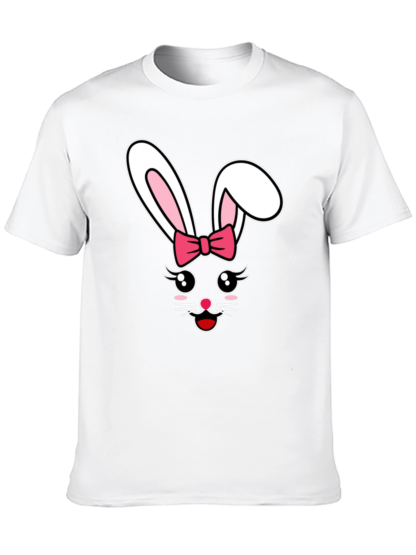 Cute Easter Bunny Bow Graphic T-Shirt
