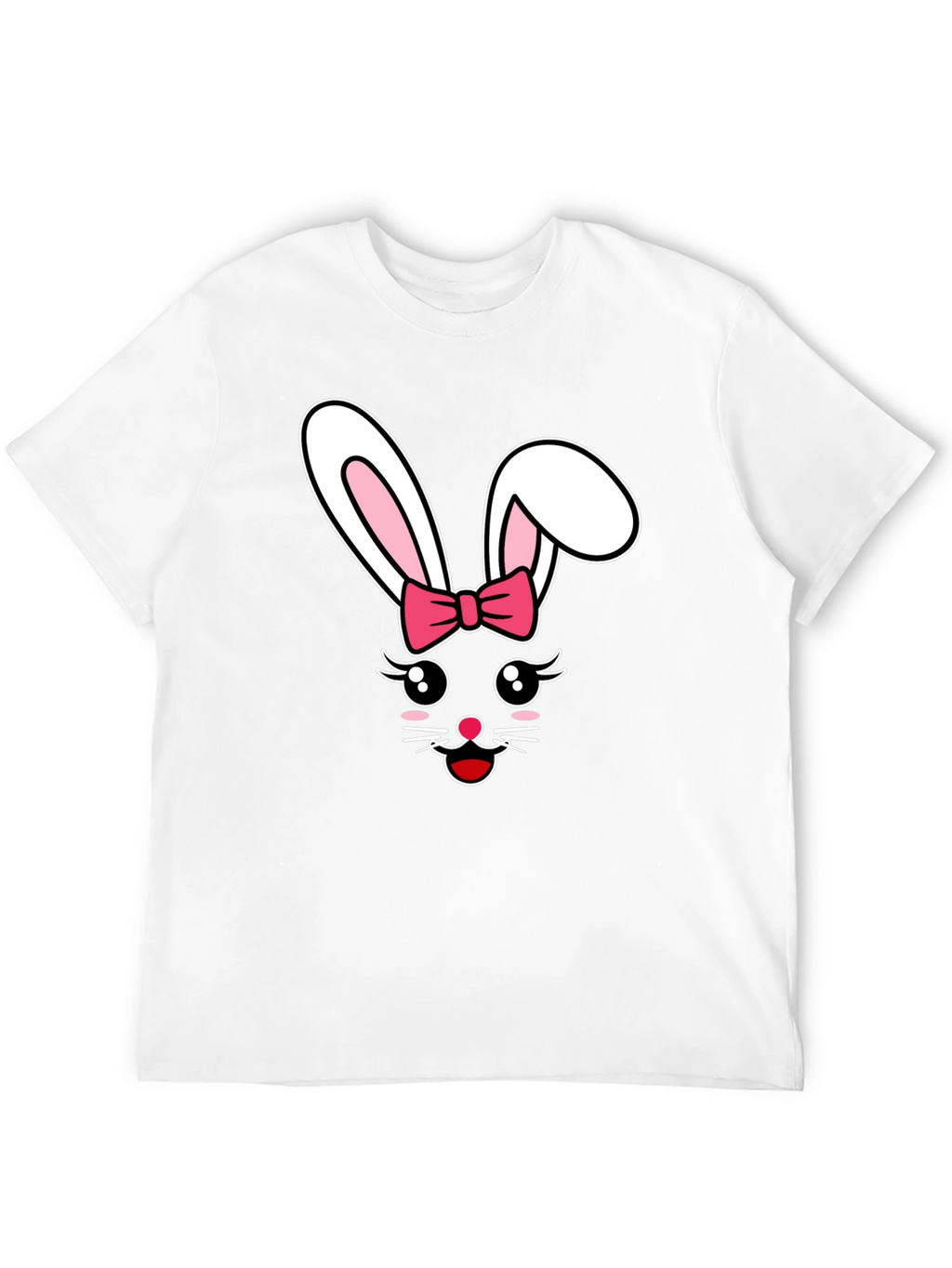 Cute Easter Bunny Bow Graphic T-Shirt