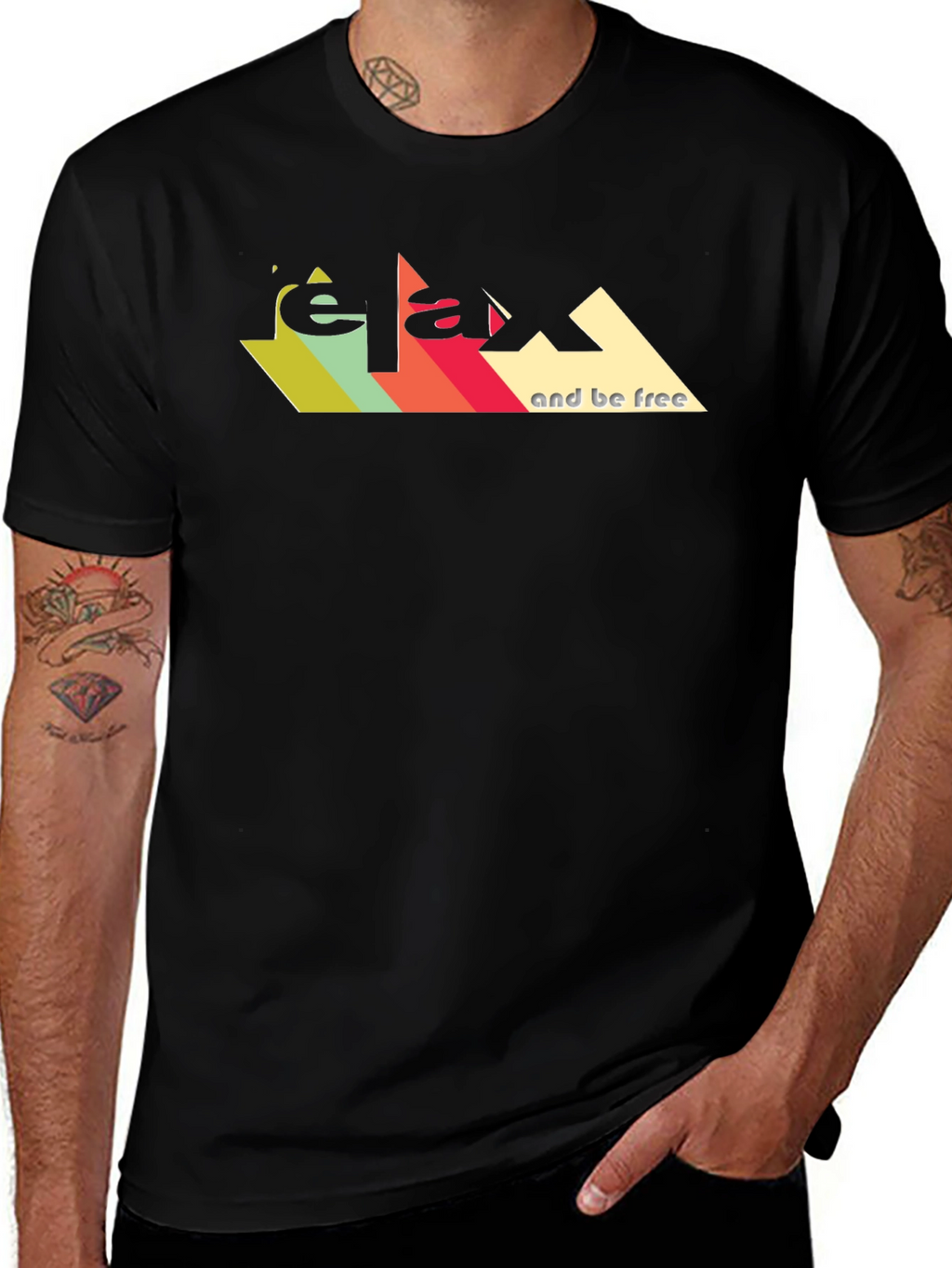 Relax And Be Free Graphic Tee - Retro Design