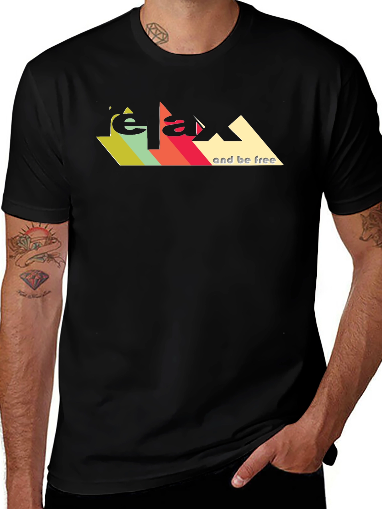 Relax And Be Free Graphic Tee - Retro Design