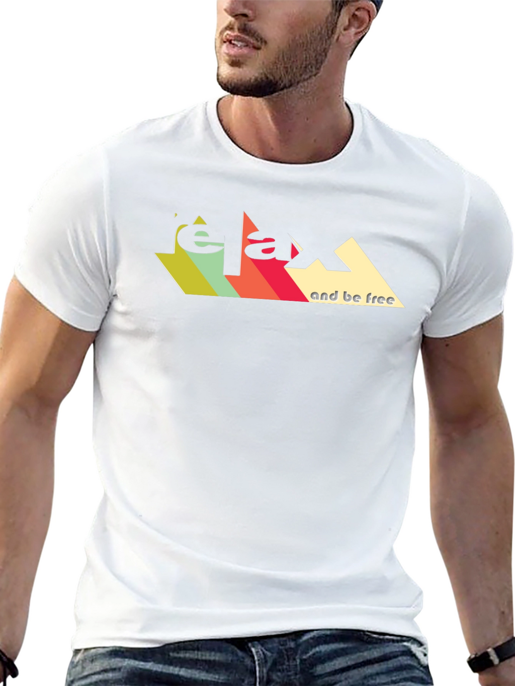 Relax And Be Free Graphic Tee - Retro Design