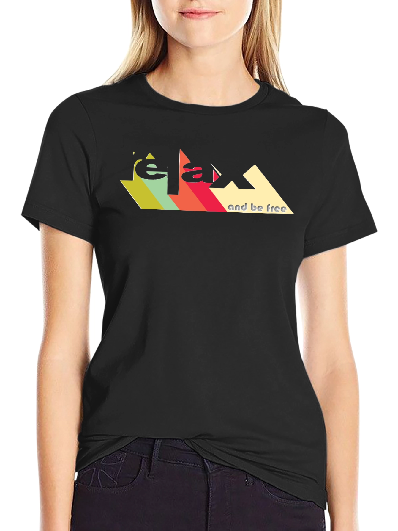 Relax And Be Free Graphic Tee - Retro Design
