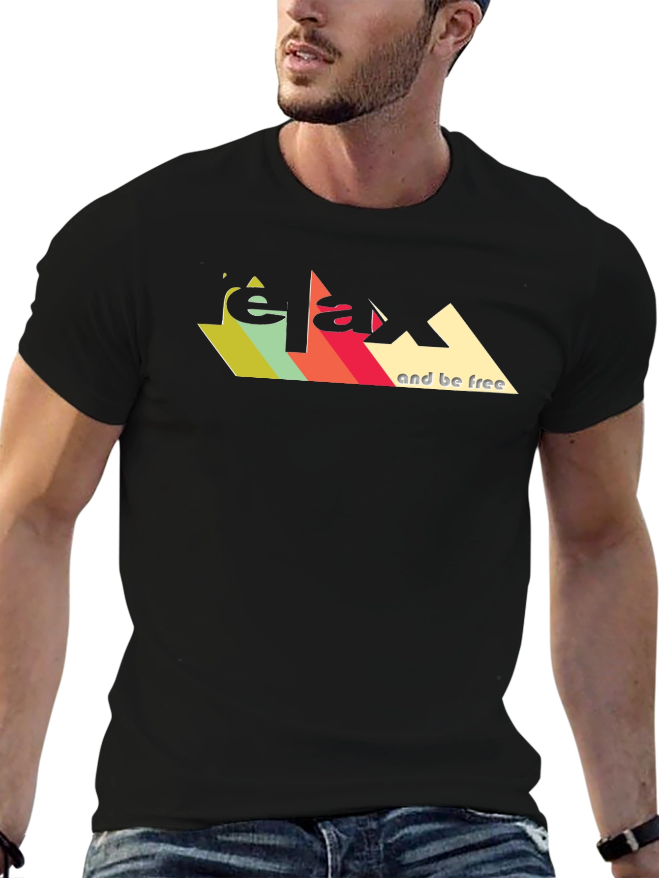 Relax And Be Free Graphic Tee - Retro Design