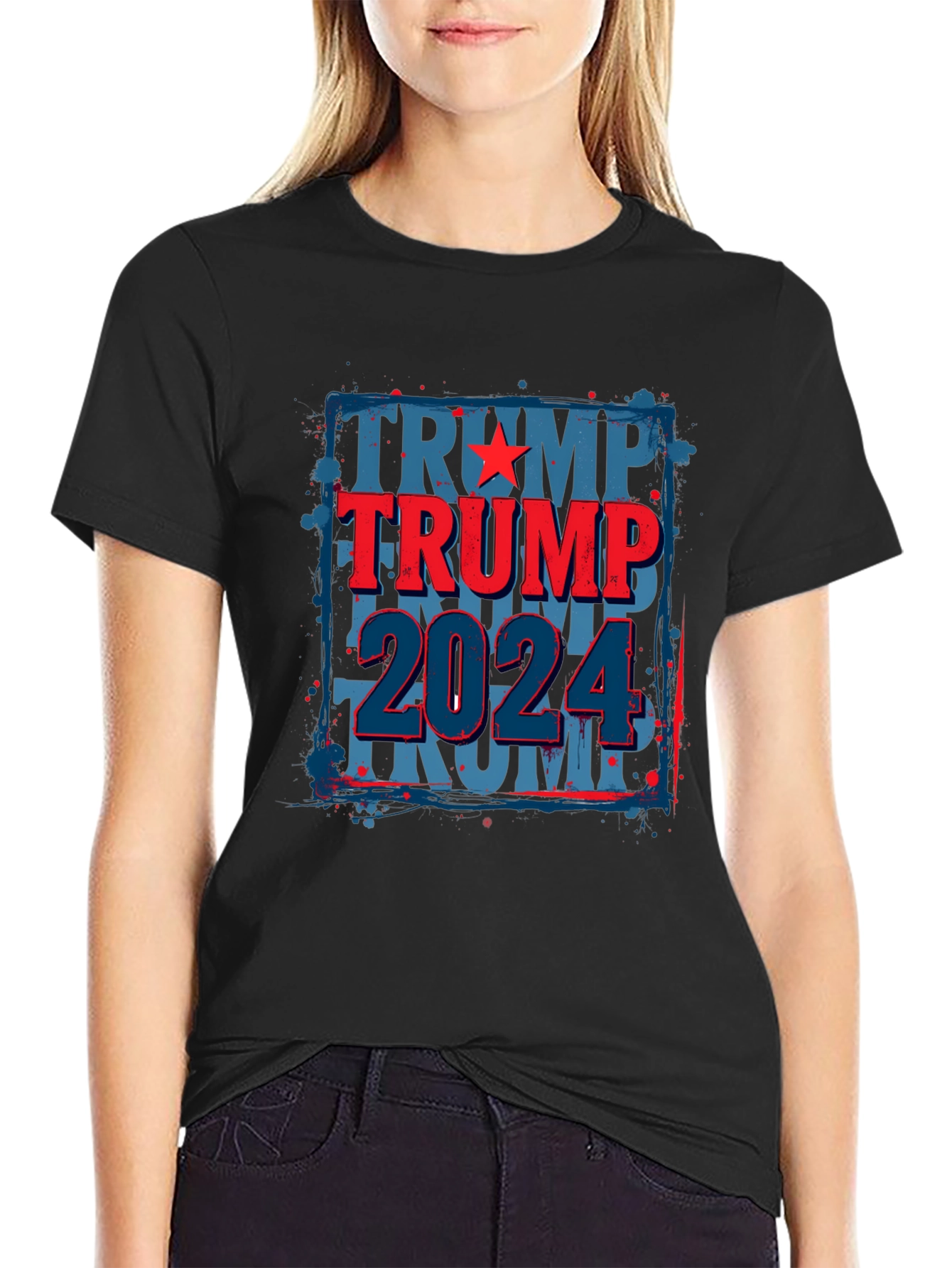 Trump 2024 Graphic Tee - Patriotic Black T-Shirt