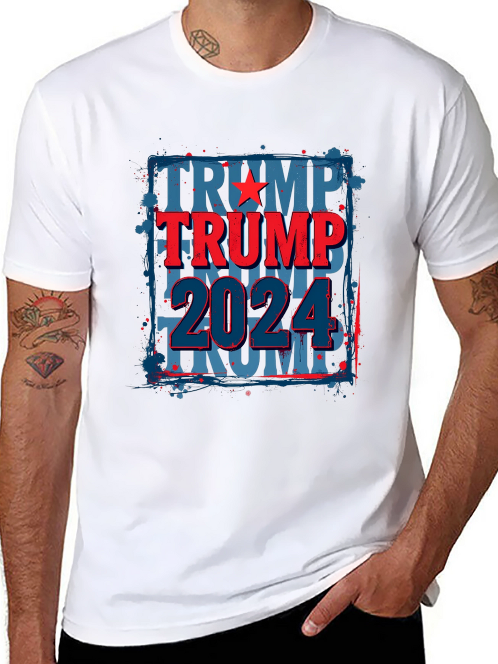 Trump 2024 Graphic Tee - Patriotic Black T-Shirt