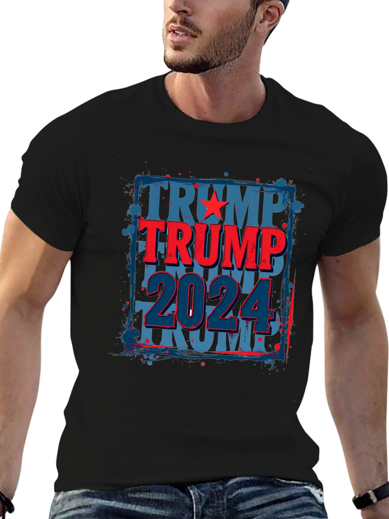 Trump 2024 Graphic Tee - Patriotic Black T-Shirt