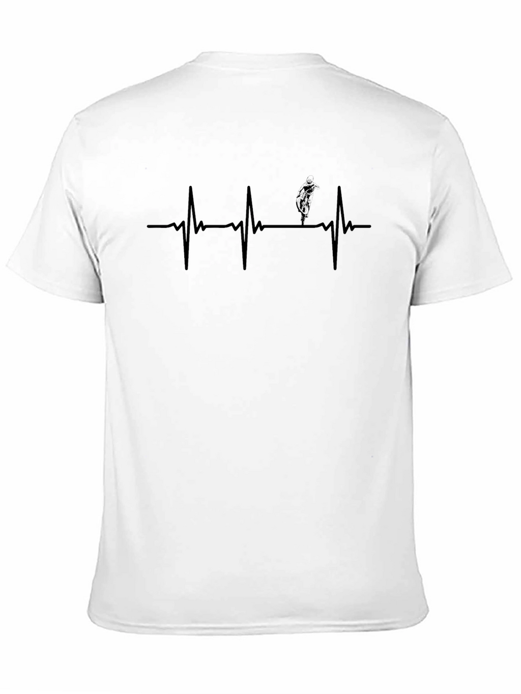 Mens Black Mountain Biking Heartbeat T-Shirt