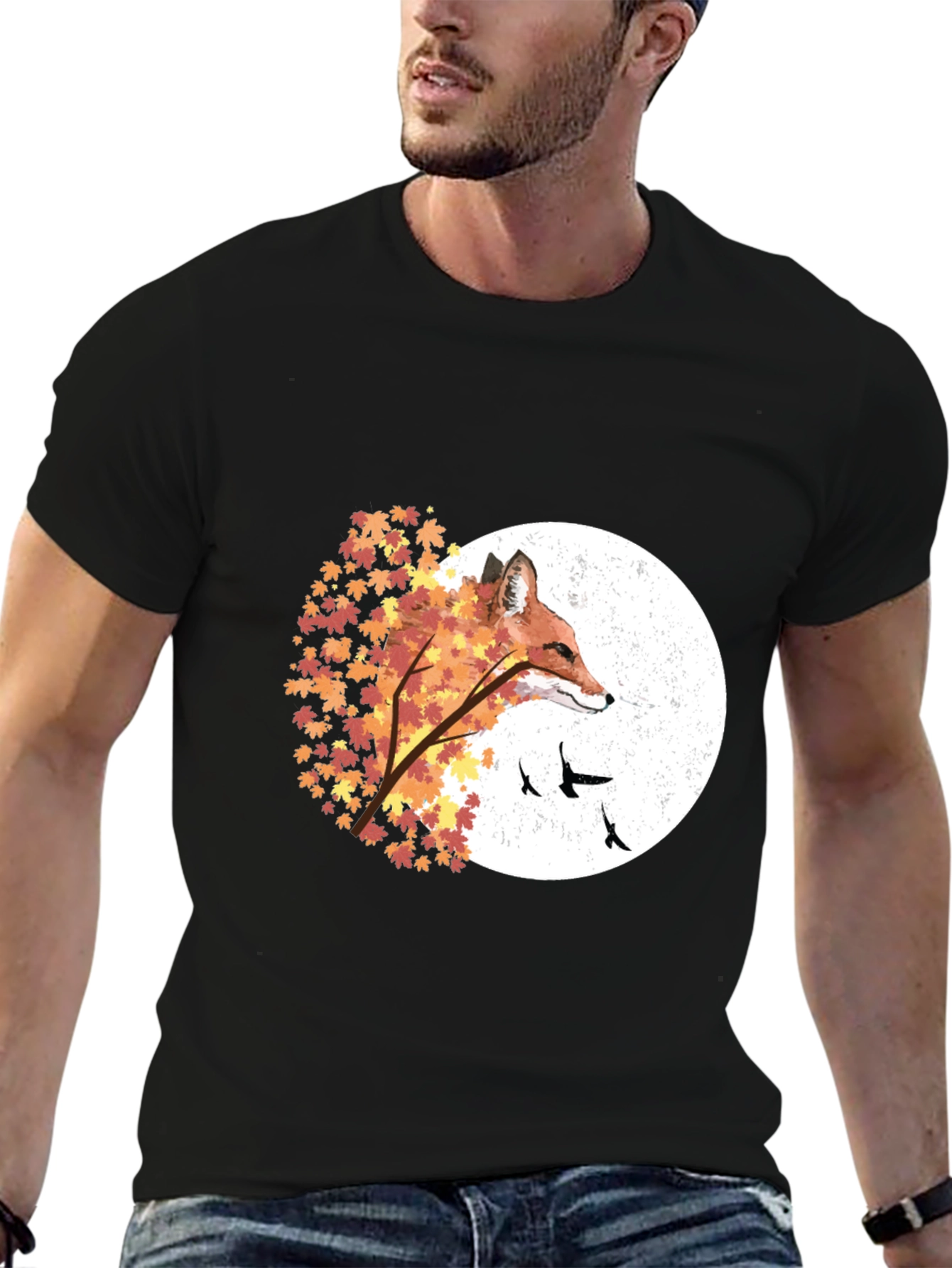 Autumn Fox Graphic Tee - Nature Inspired Design