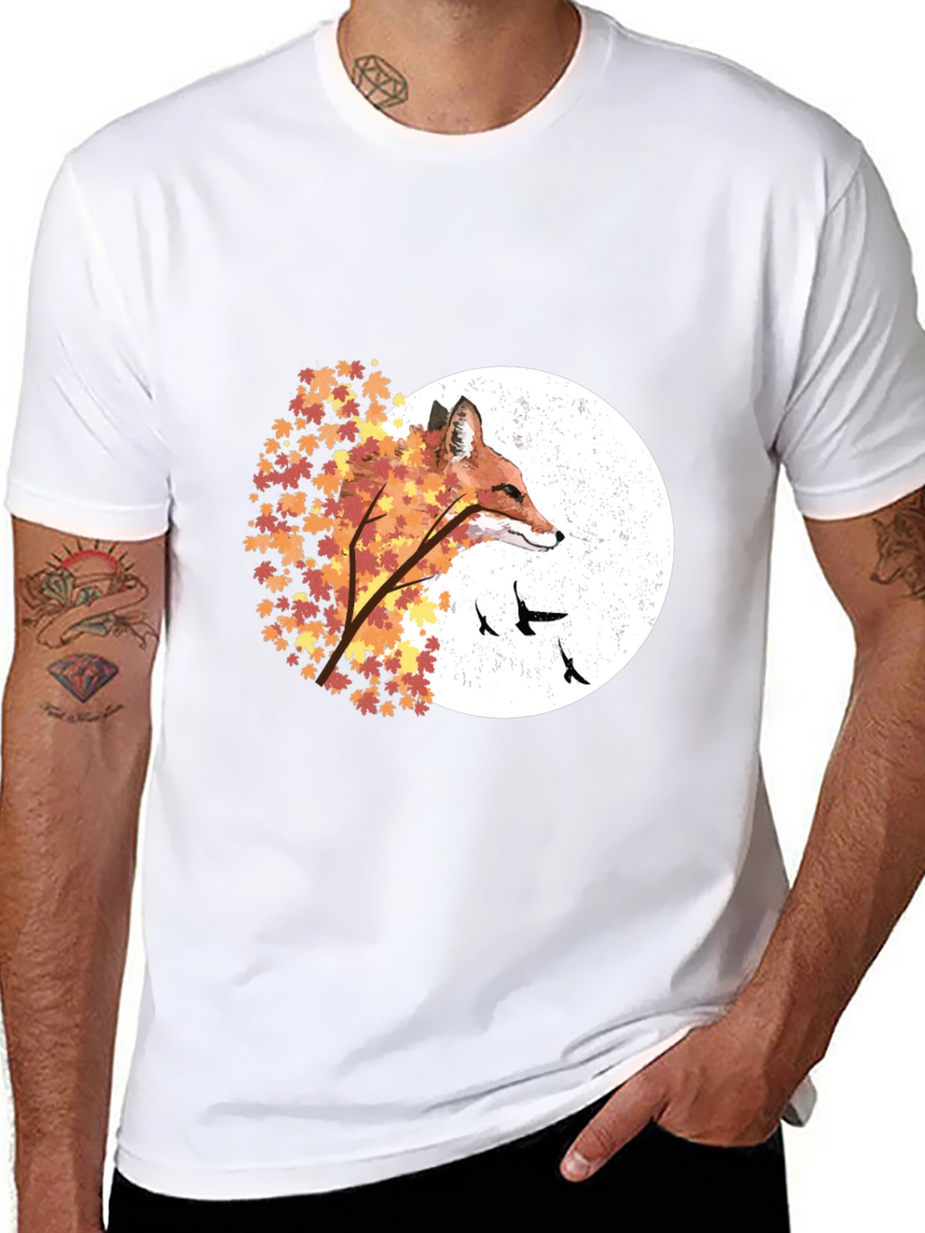 Autumn Fox Graphic Tee - Nature Inspired Design