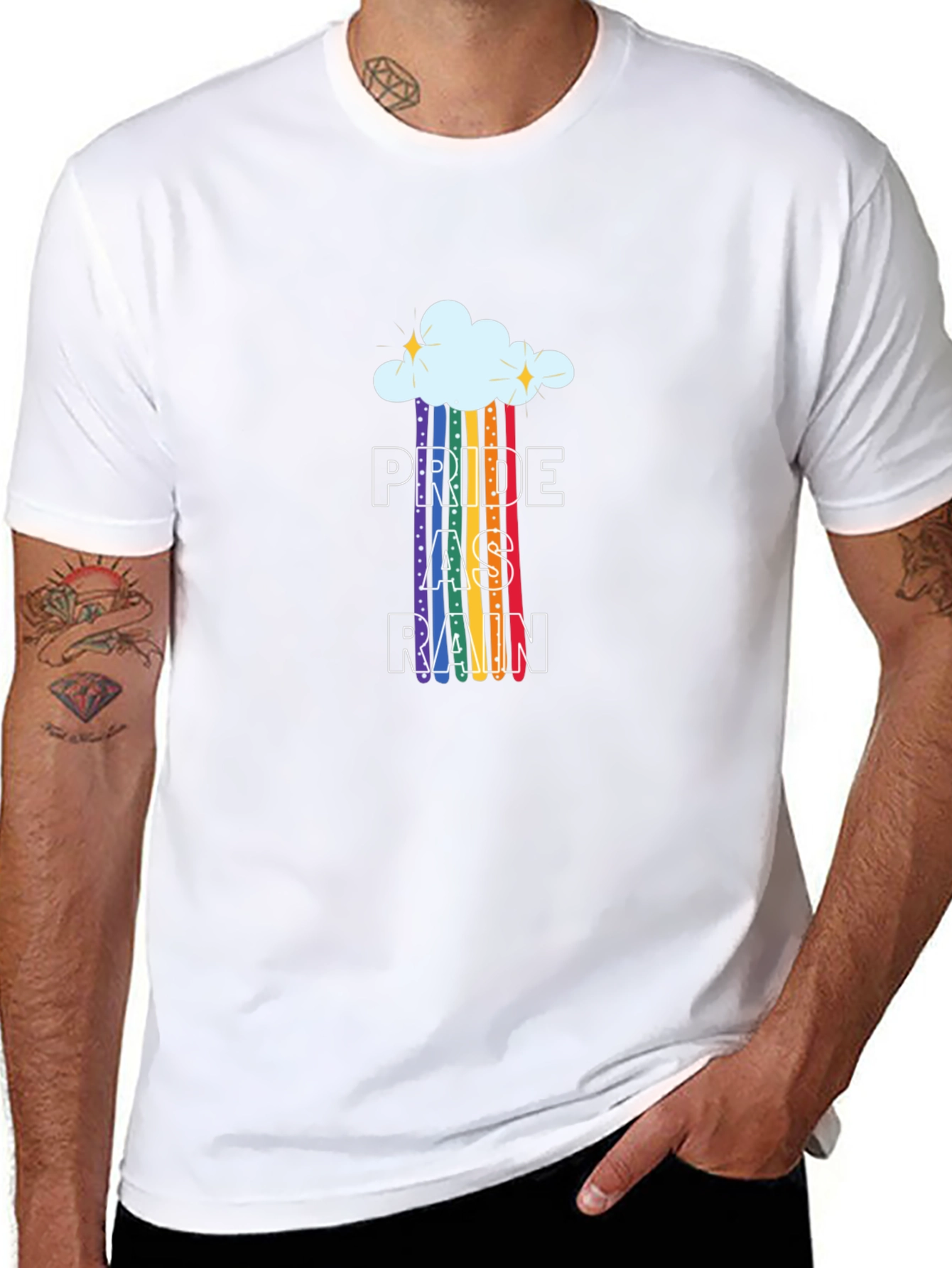 Pride As Rain T-Shirt - LGBTQ+ Rainbow Graphic Tee