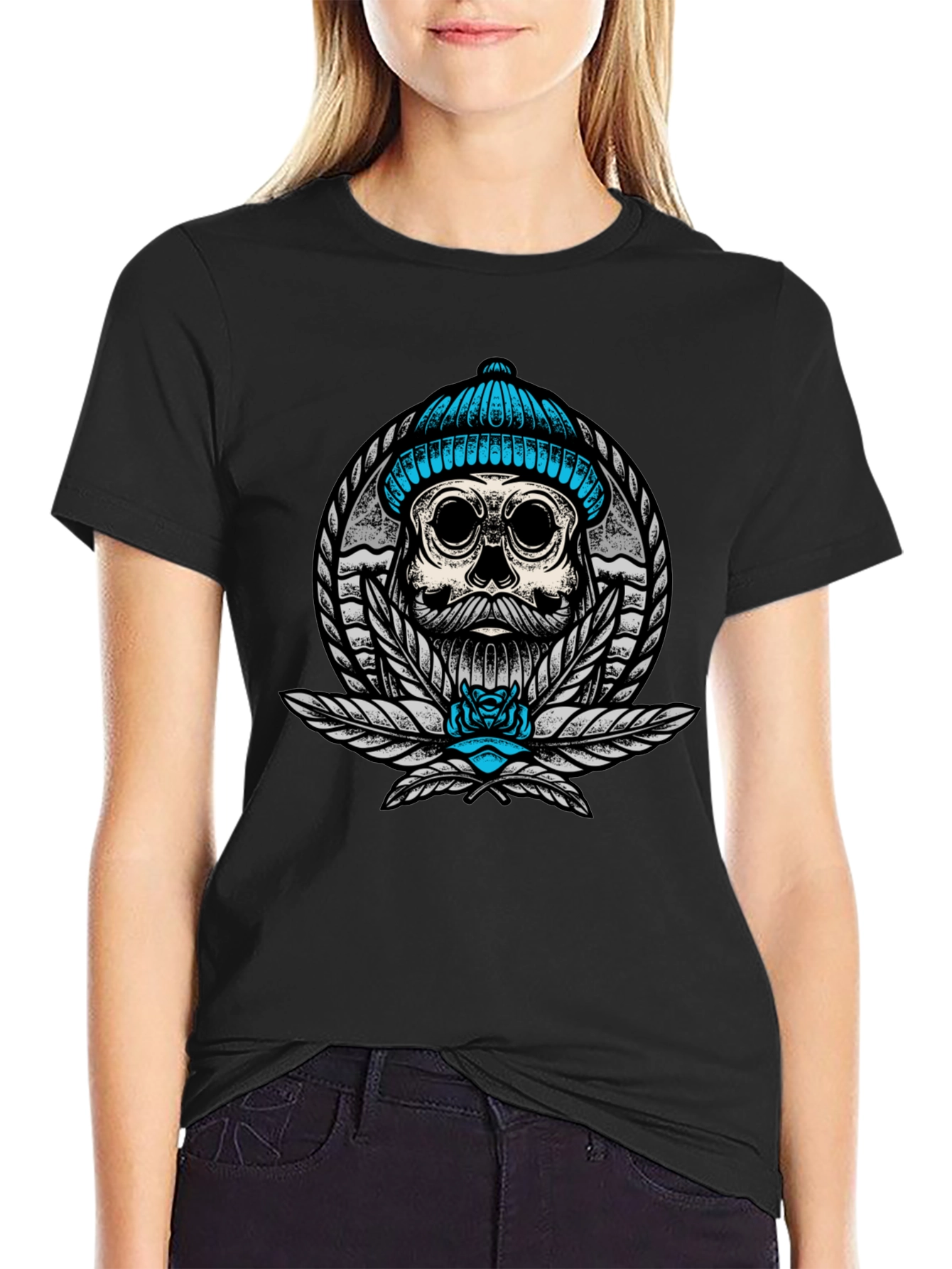 Skull with Beanie Graphic Tee