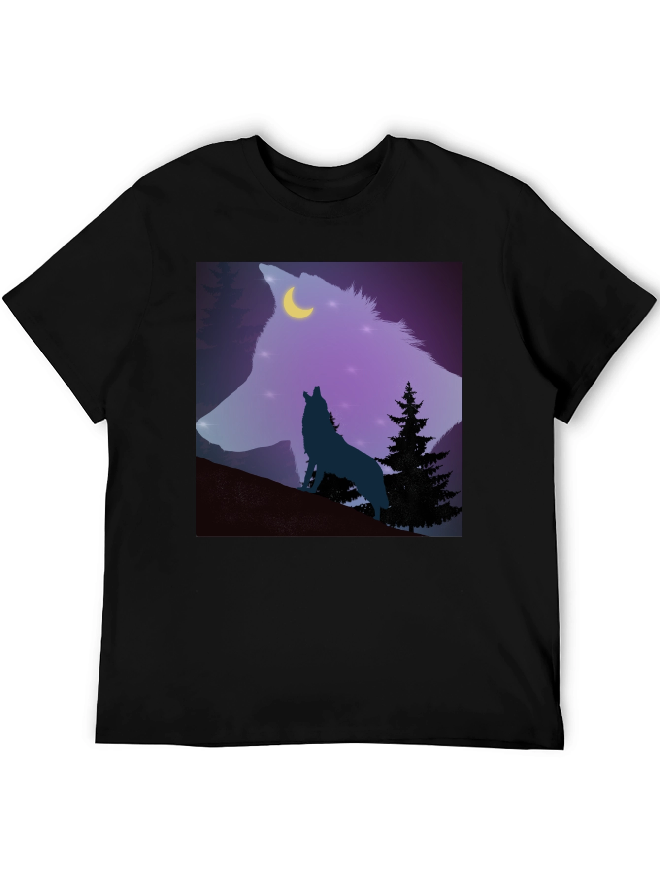 Wolf Moon Graphic Tee - Mens Black T-Shirt