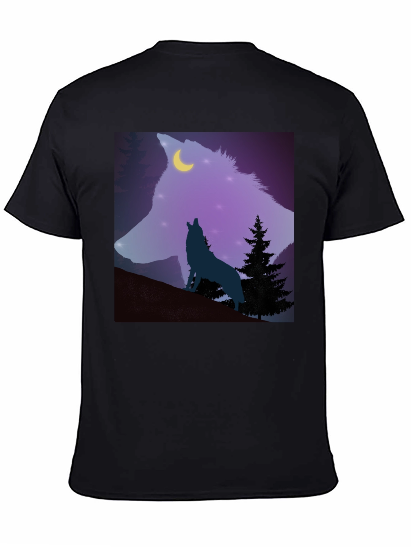 Wolf Moon Graphic Tee - Mens Black T-Shirt