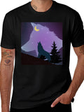 Wolf Moon Graphic Tee - Mens Black T-Shirt