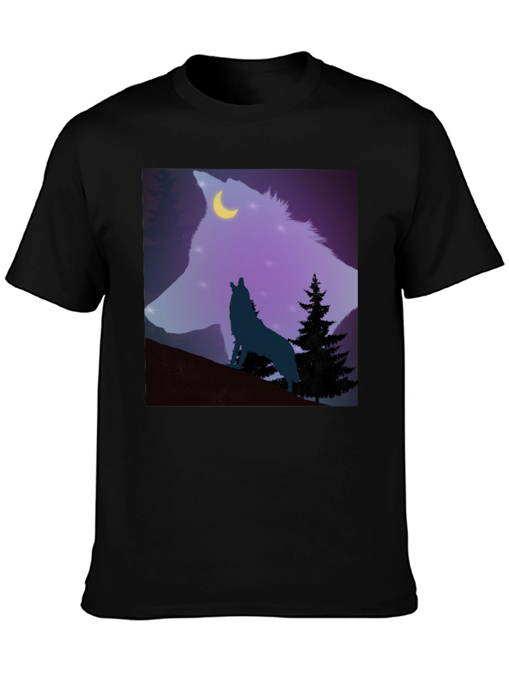 Wolf Moon Graphic Tee - Mens Black T-Shirt