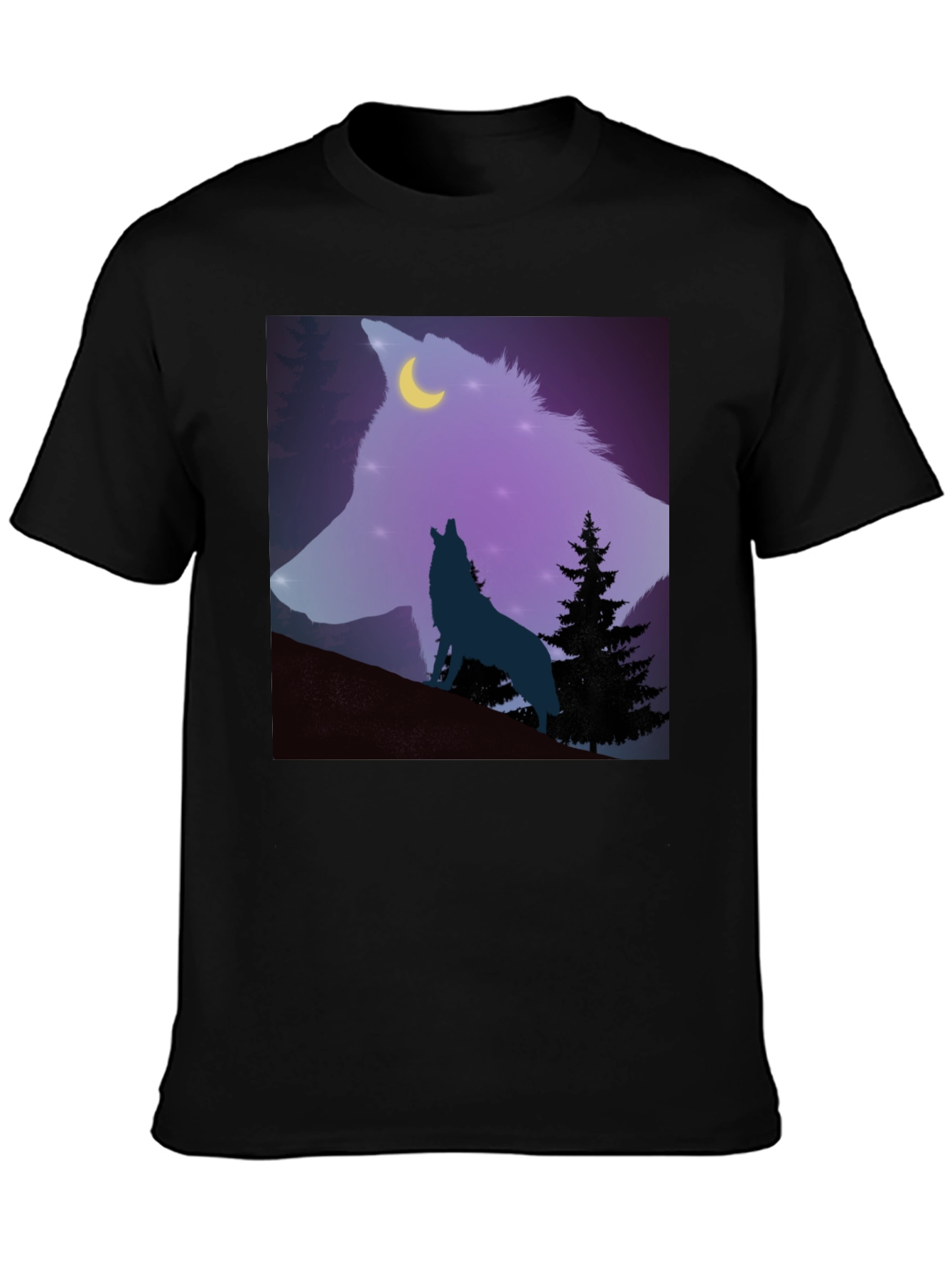 Wolf Moon Graphic Tee - Mens Black T-Shirt