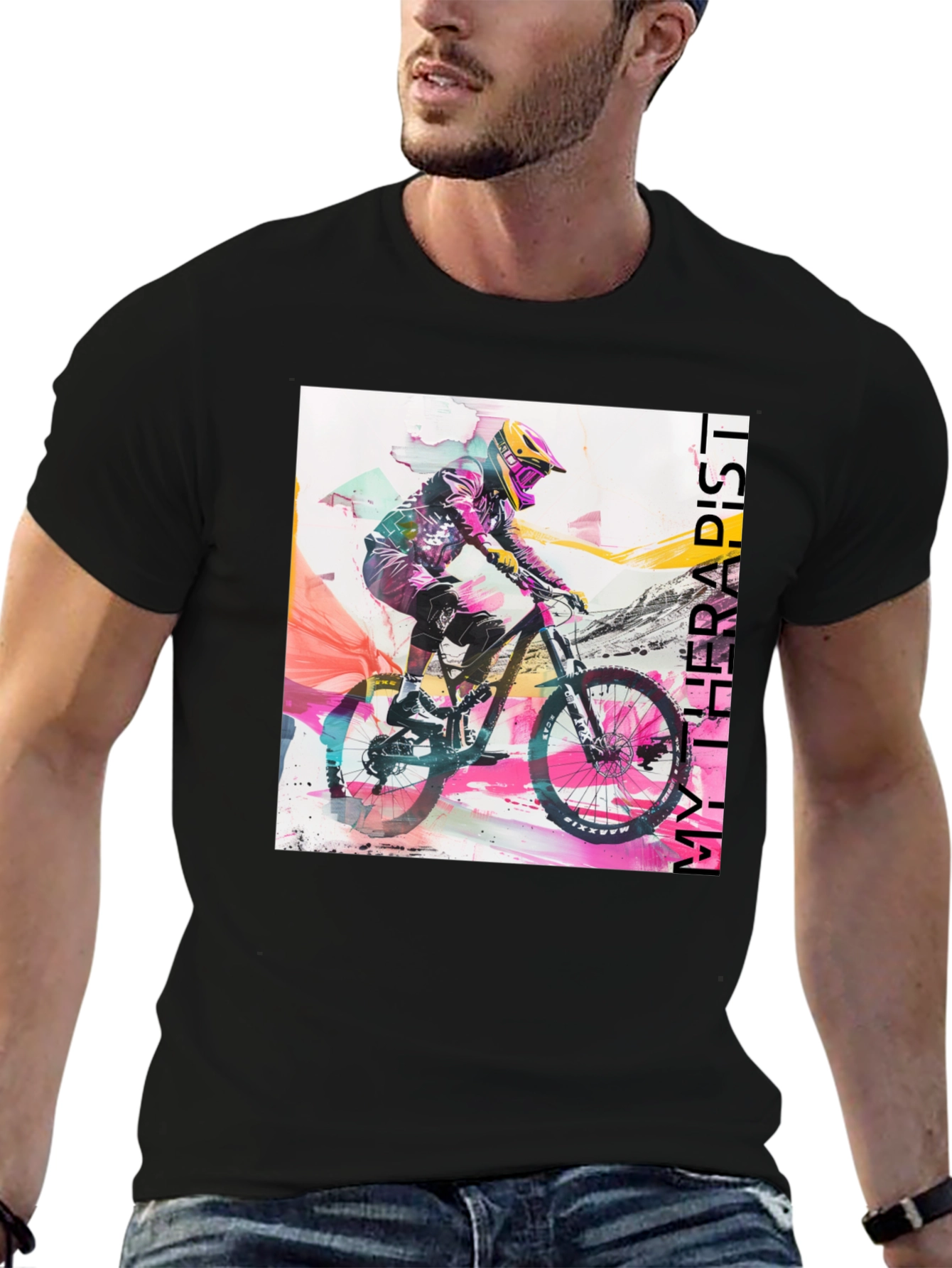 Mountain Bike Therapy Tee - Ride Your Worries Away