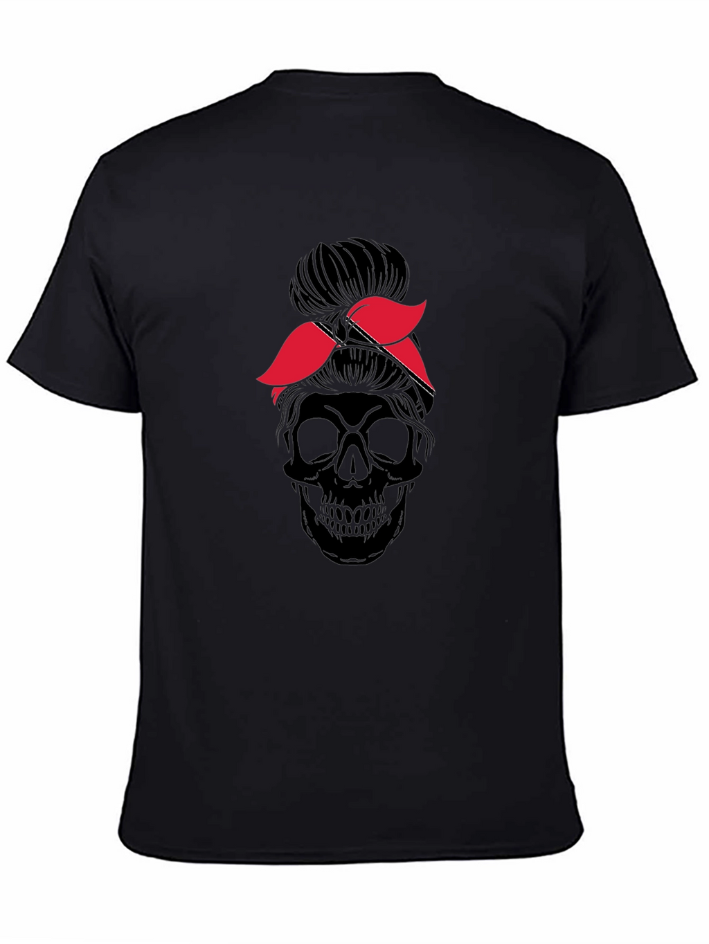 Skull Messy Bun T-Shirt - Graphic Tee