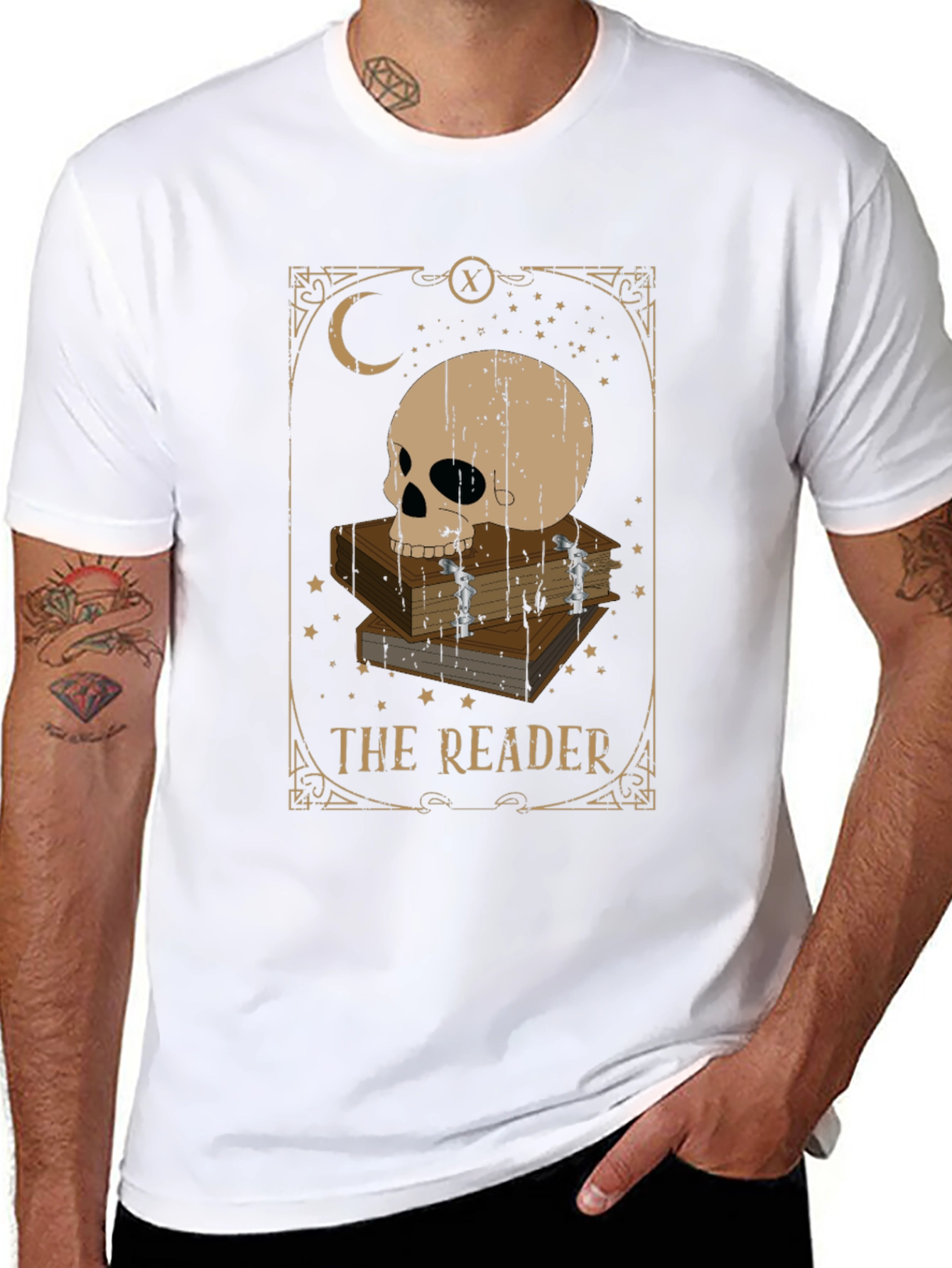 The Reader Tarot Card T-Shirt - Stylish Gothic Apparel