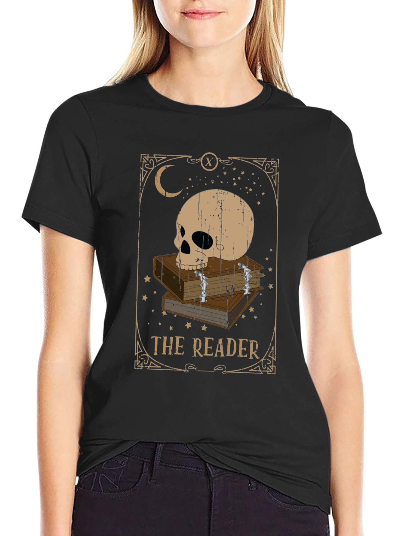 The Reader Tarot Card T-Shirt - Stylish Gothic Apparel