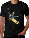 Skateboarding Skeleton Graphic Tee - Cool and Unique!