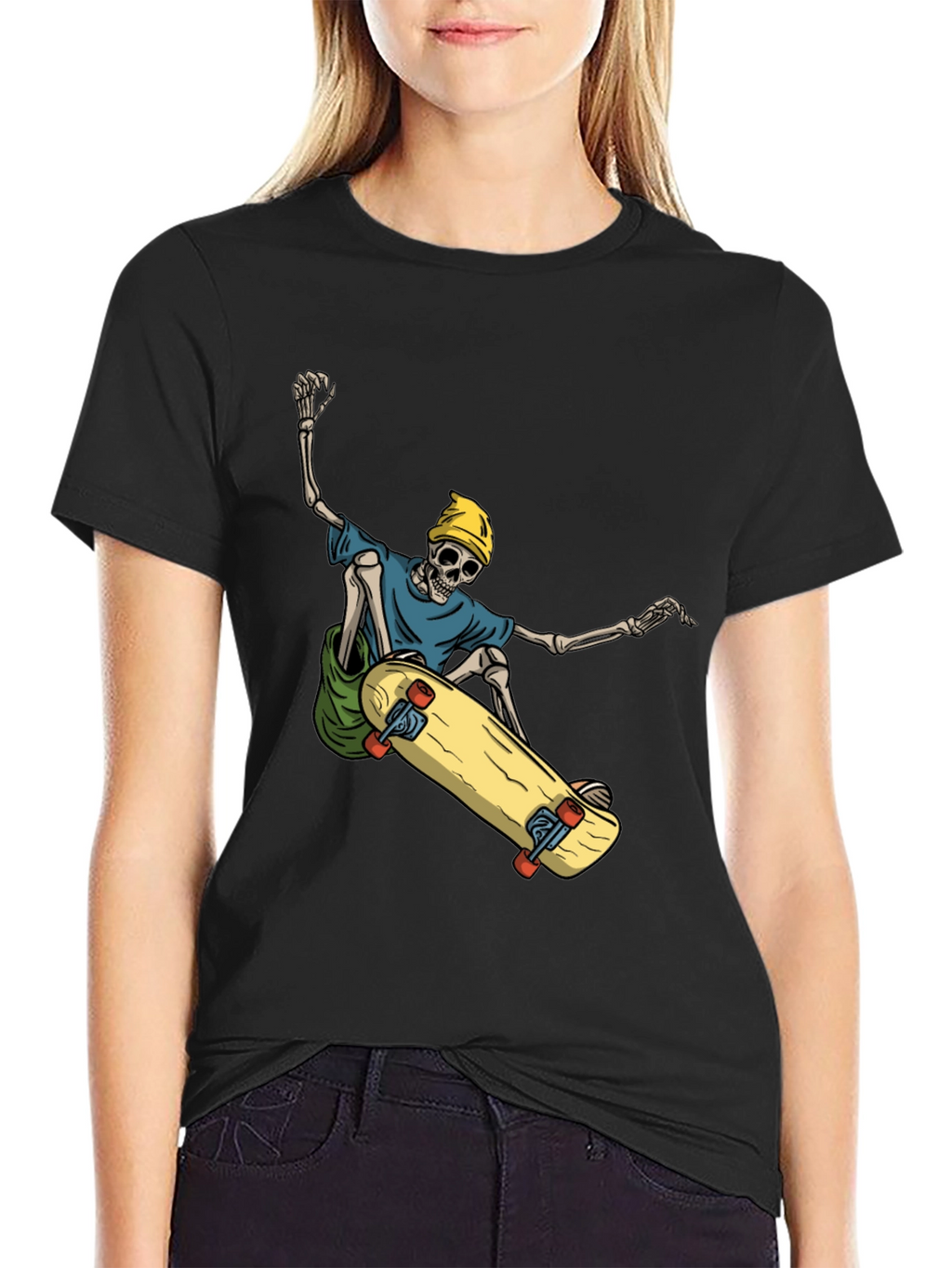 Skateboarding Skeleton Graphic Tee - Cool and Unique!