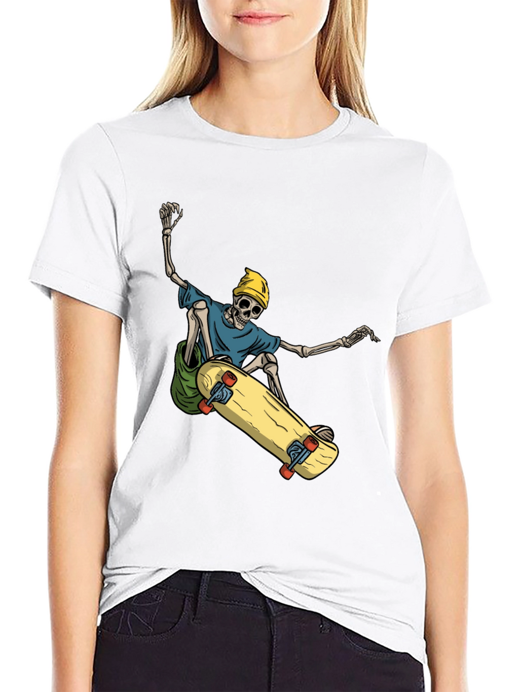 Skateboarding Skeleton Graphic Tee - Cool and Unique!