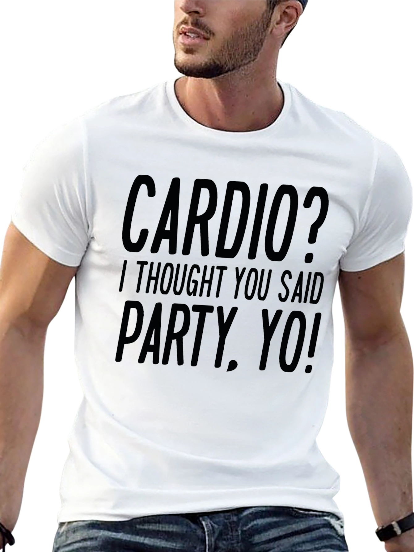 Cardio? Party Yo! Black Graphic Tee