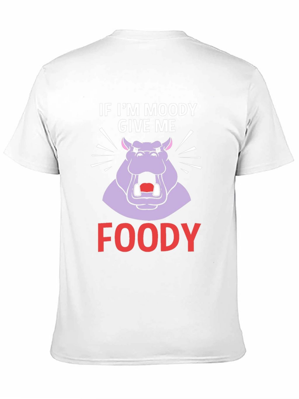 Moody Hippo Foody T-Shirt Funny Graphic Tee
