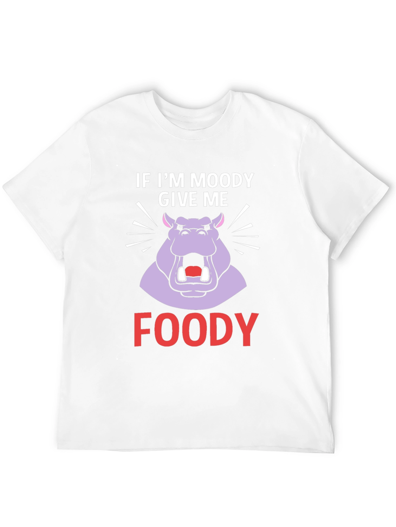 Moody Hippo Foody T-Shirt Funny Graphic Tee