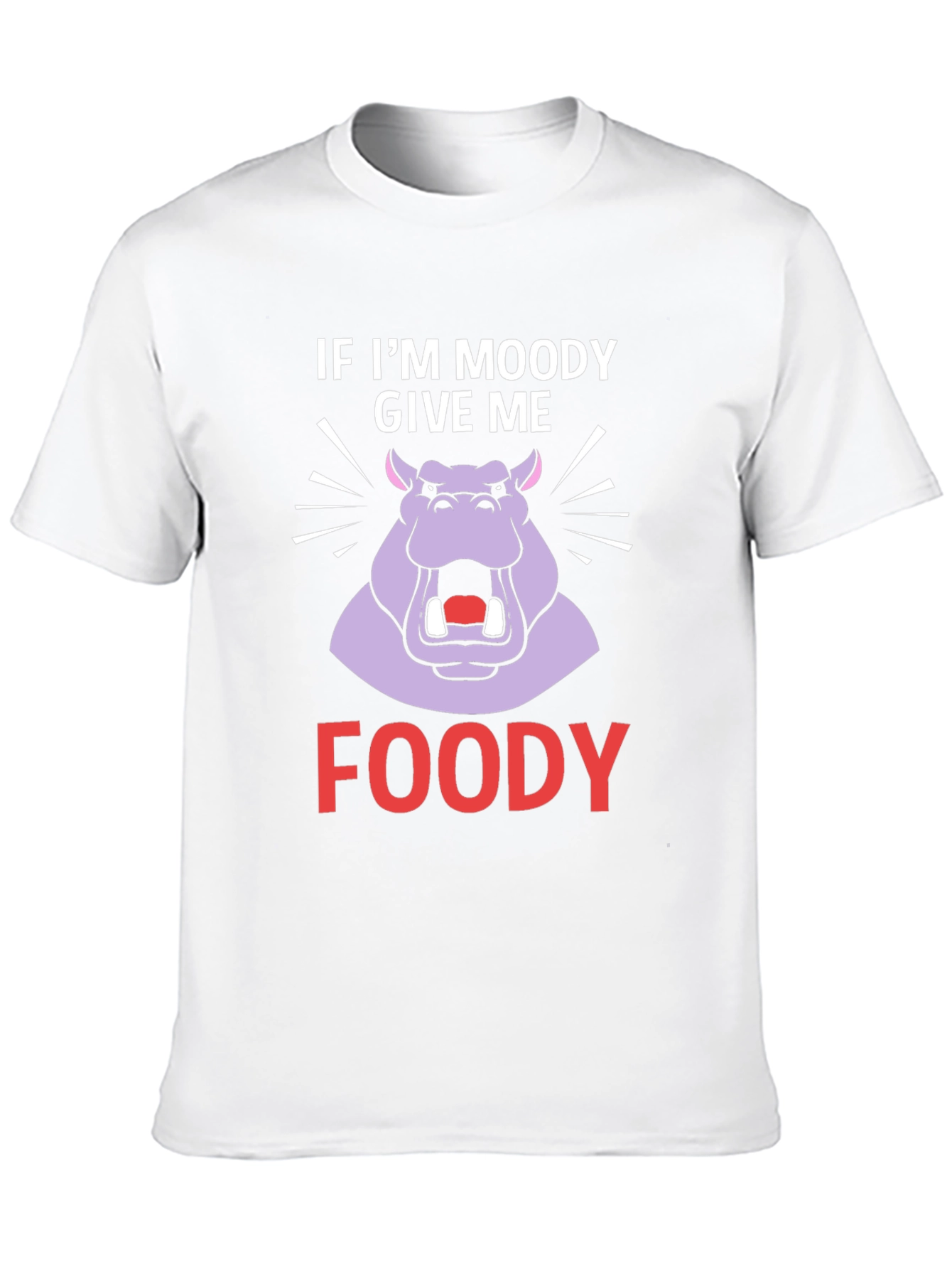 Moody Hippo Foody T-Shirt Funny Graphic Tee