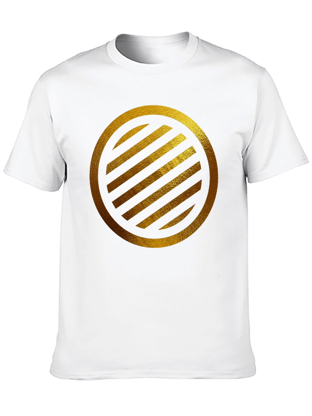 Gold Striped Circle on Black T-Shirt