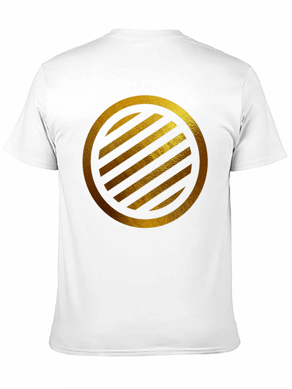 Gold Striped Circle on Black T-Shirt