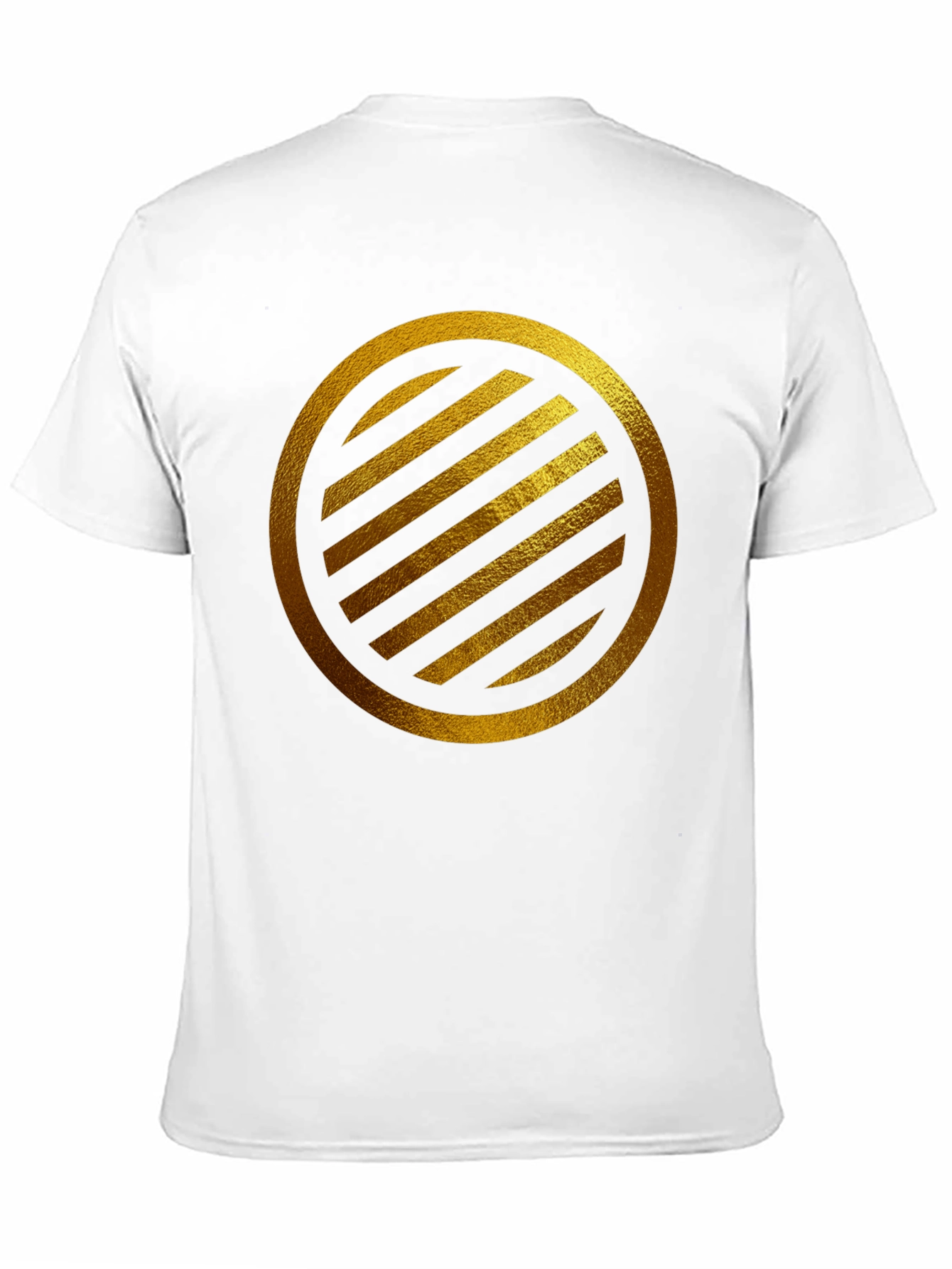 Gold Striped Circle on Black T-Shirt
