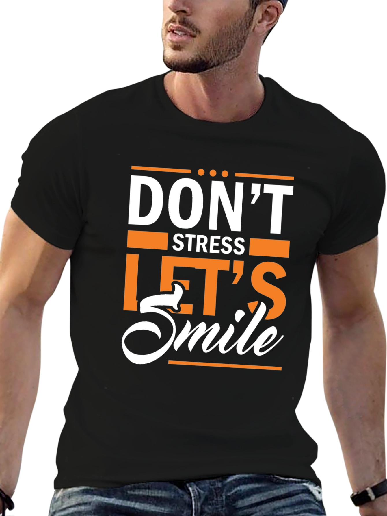 Dont Stress Lets Smile Graphic T-Shirt